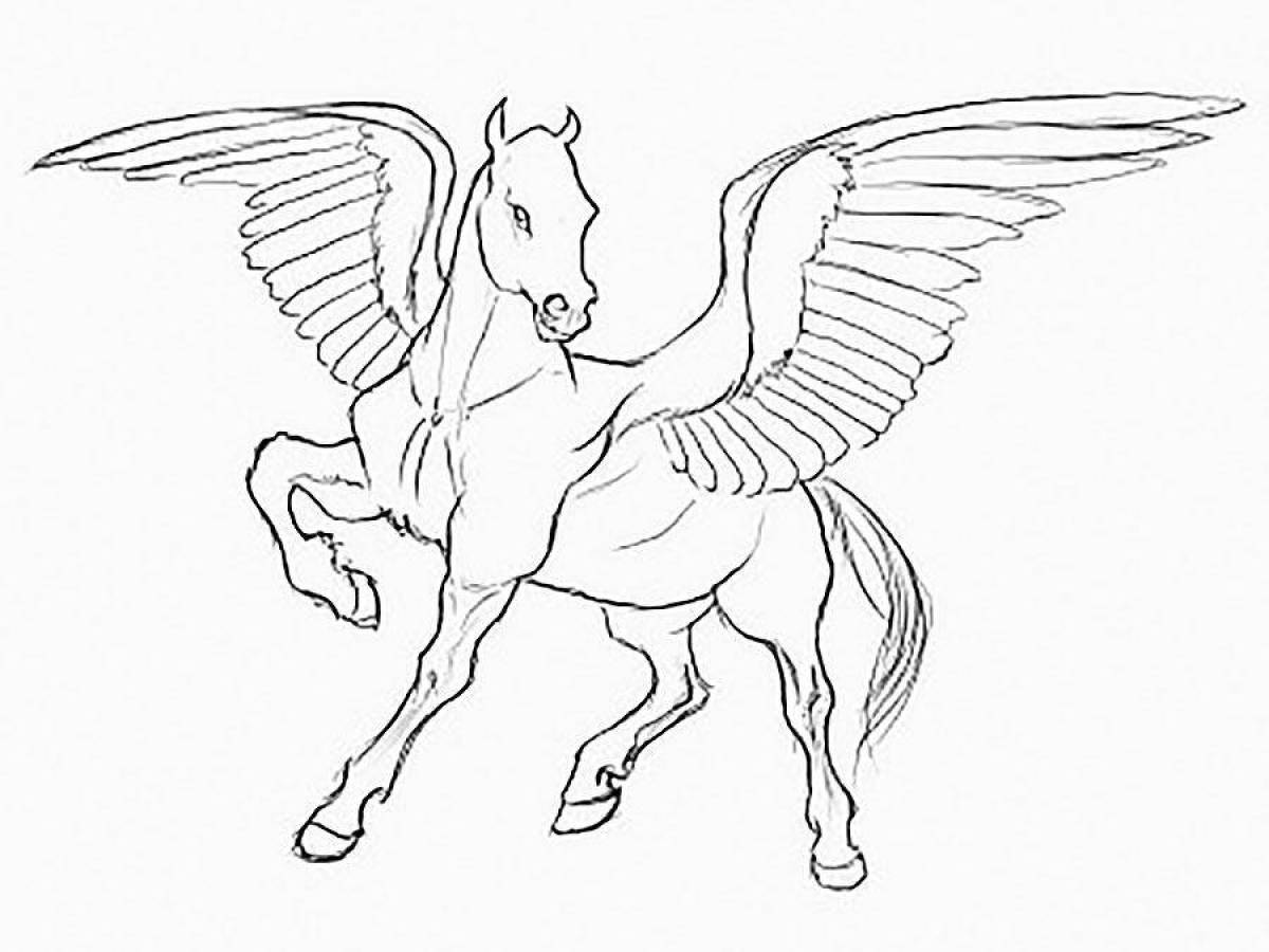 Pegasus glitter coloring book