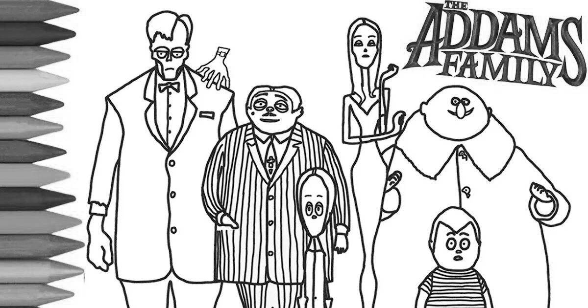 Animated addams coloring book