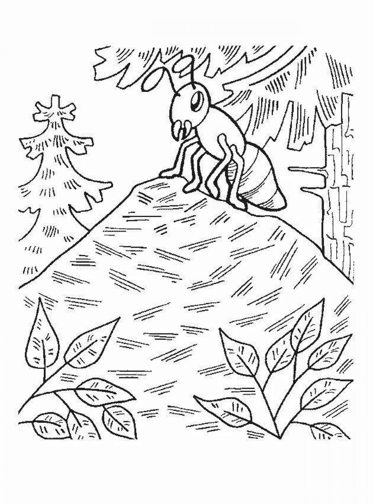Glittering anthill coloring page