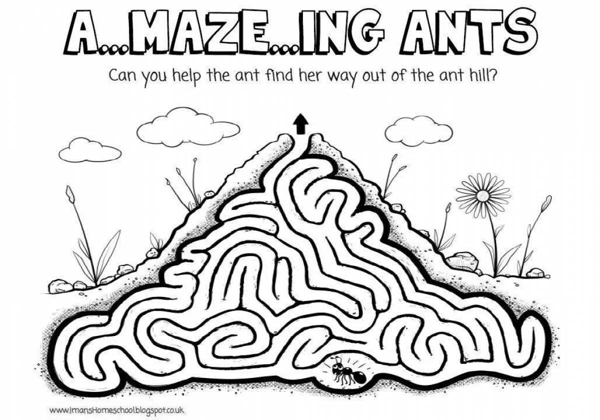 Adorable anthill coloring page