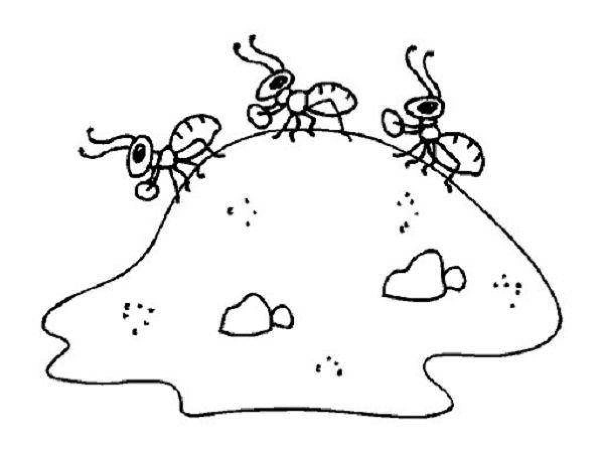 Раскраска жирный муравейник