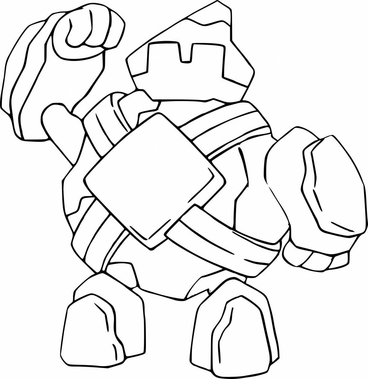 Colorful golem coloring page
