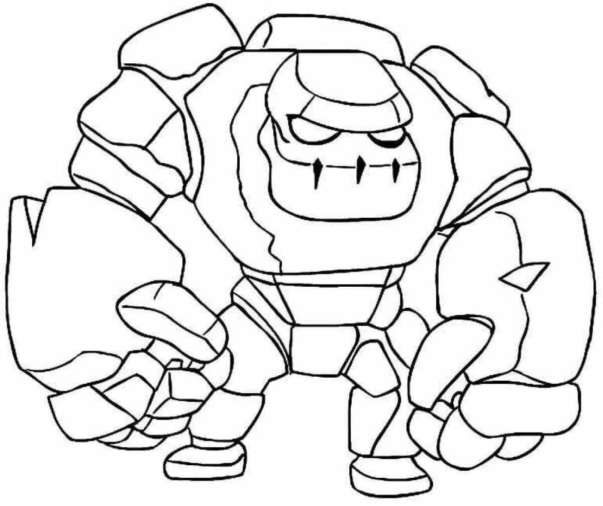 Animated golem coloring page