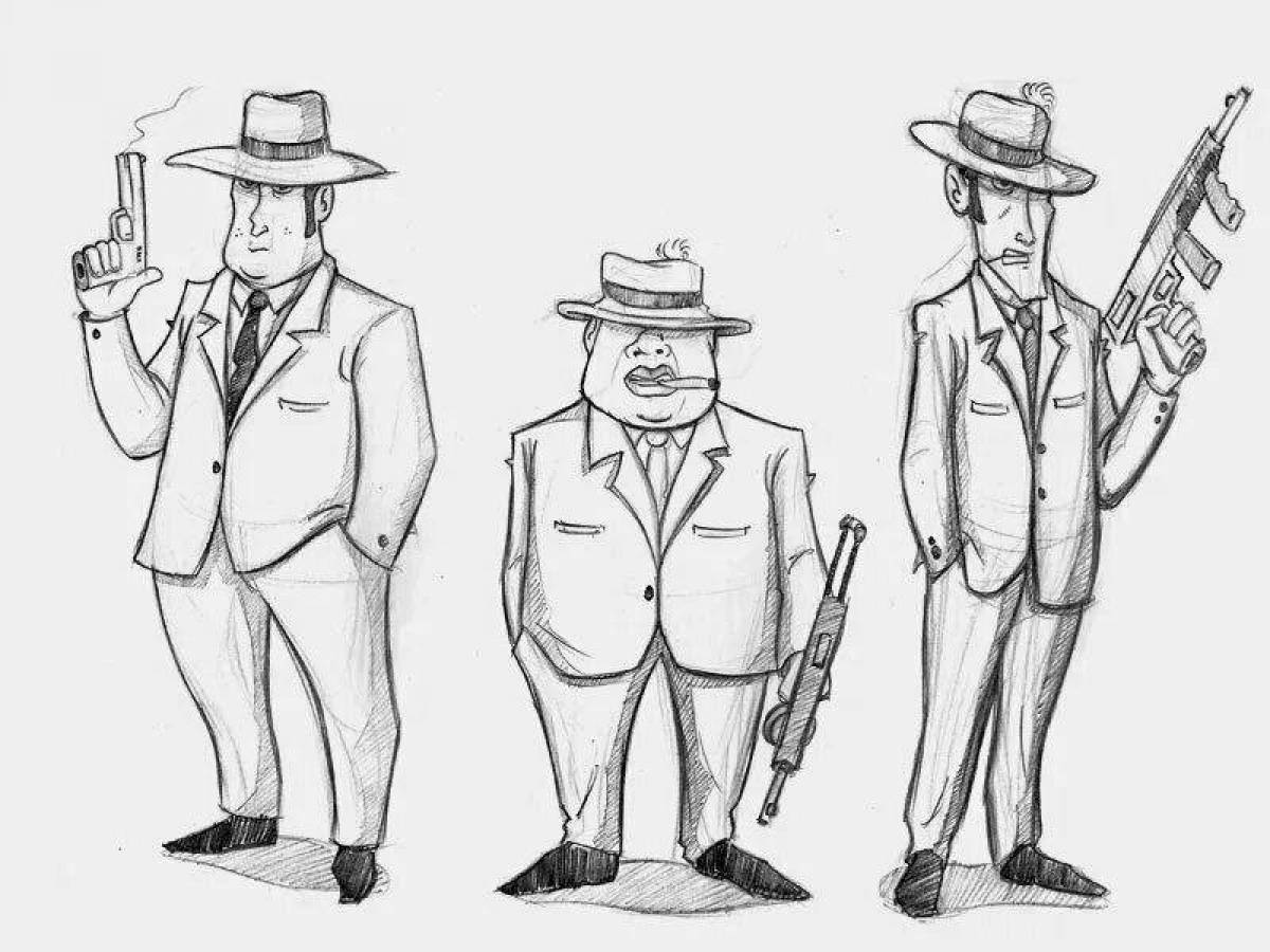 Amazing mafia coloring page