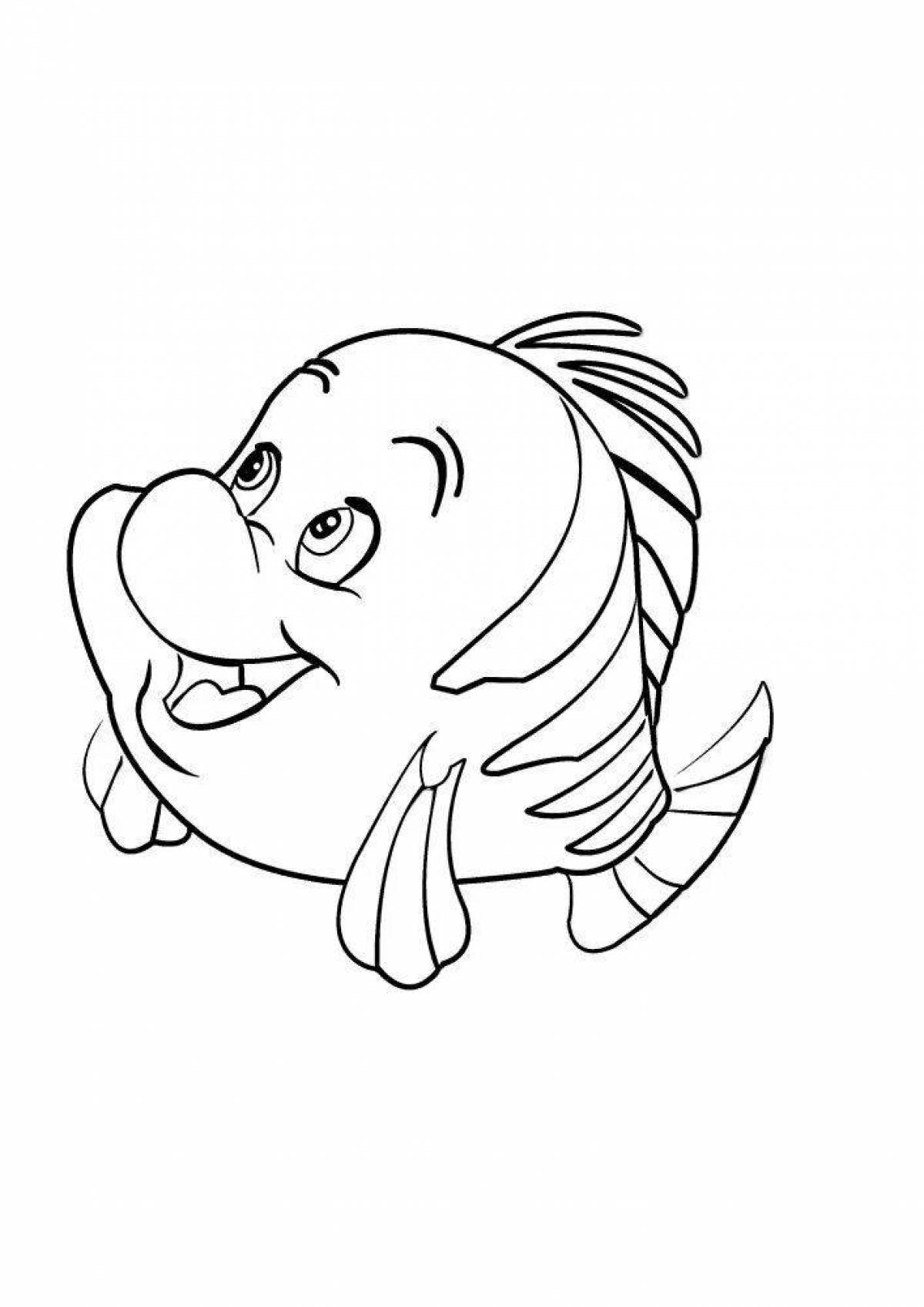 Рыбка Флаундер раскраска