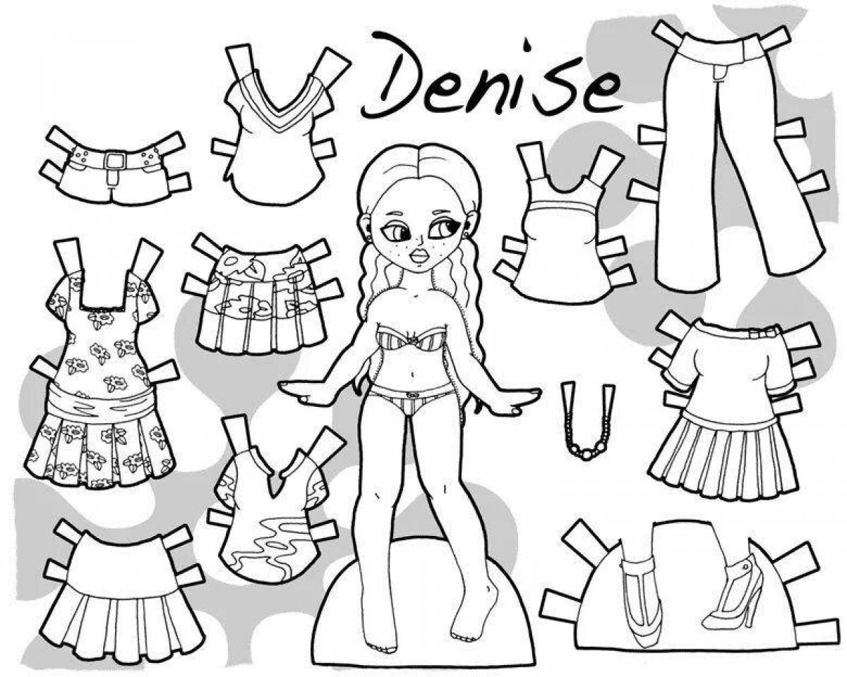 Playful dressing room coloring page