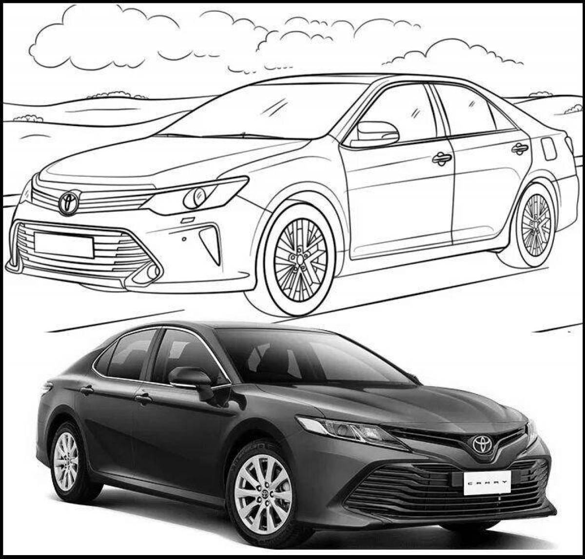 Animated camry coloring page