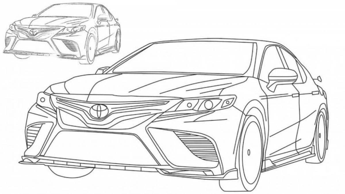 Animated camry coloring page