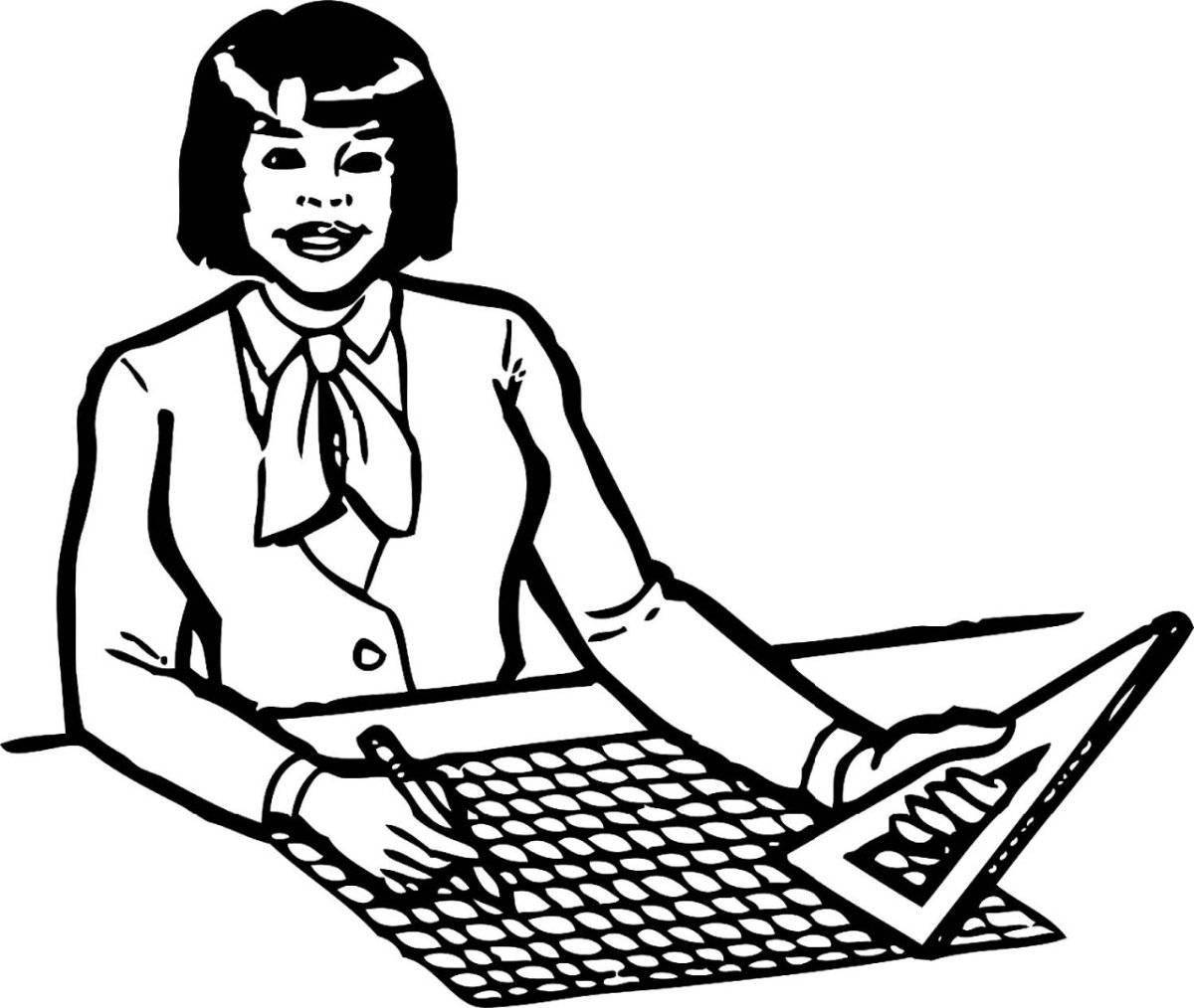 Bright accountant coloring page