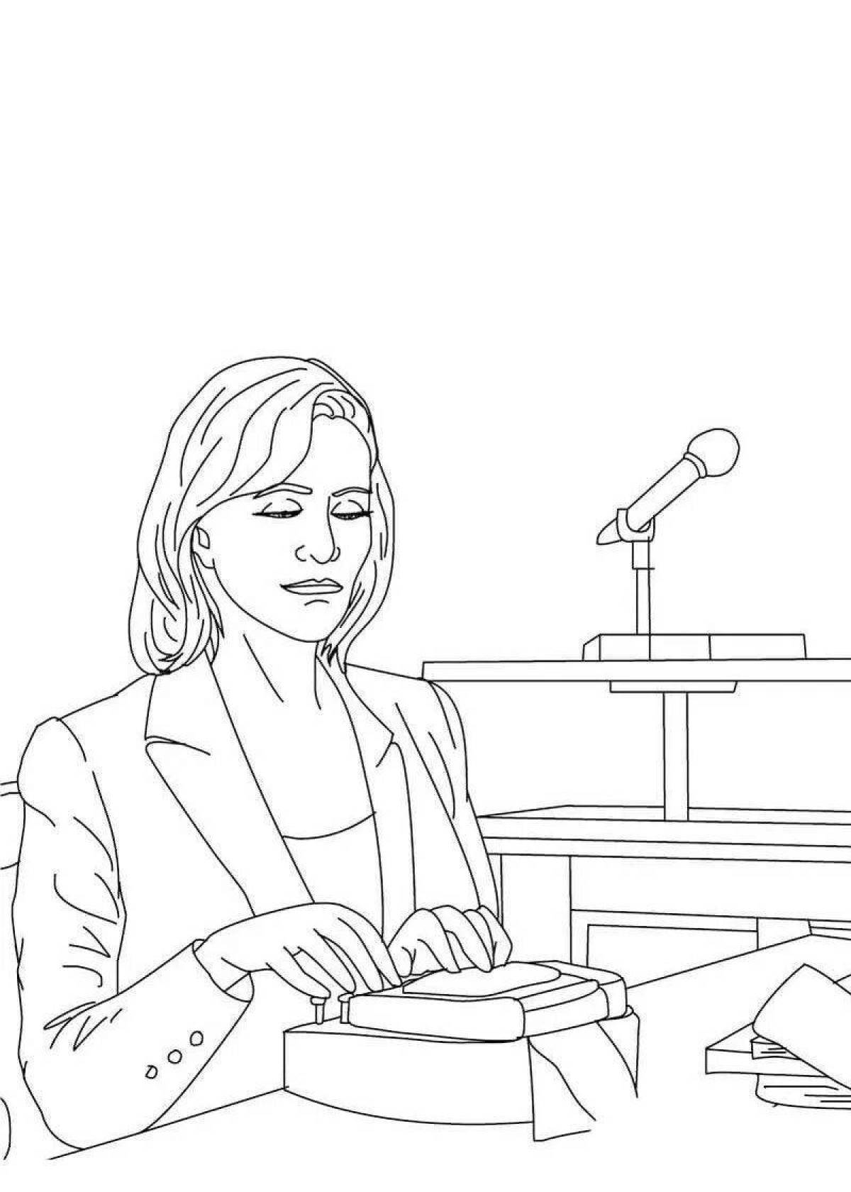 Accountant detailed coloring page
