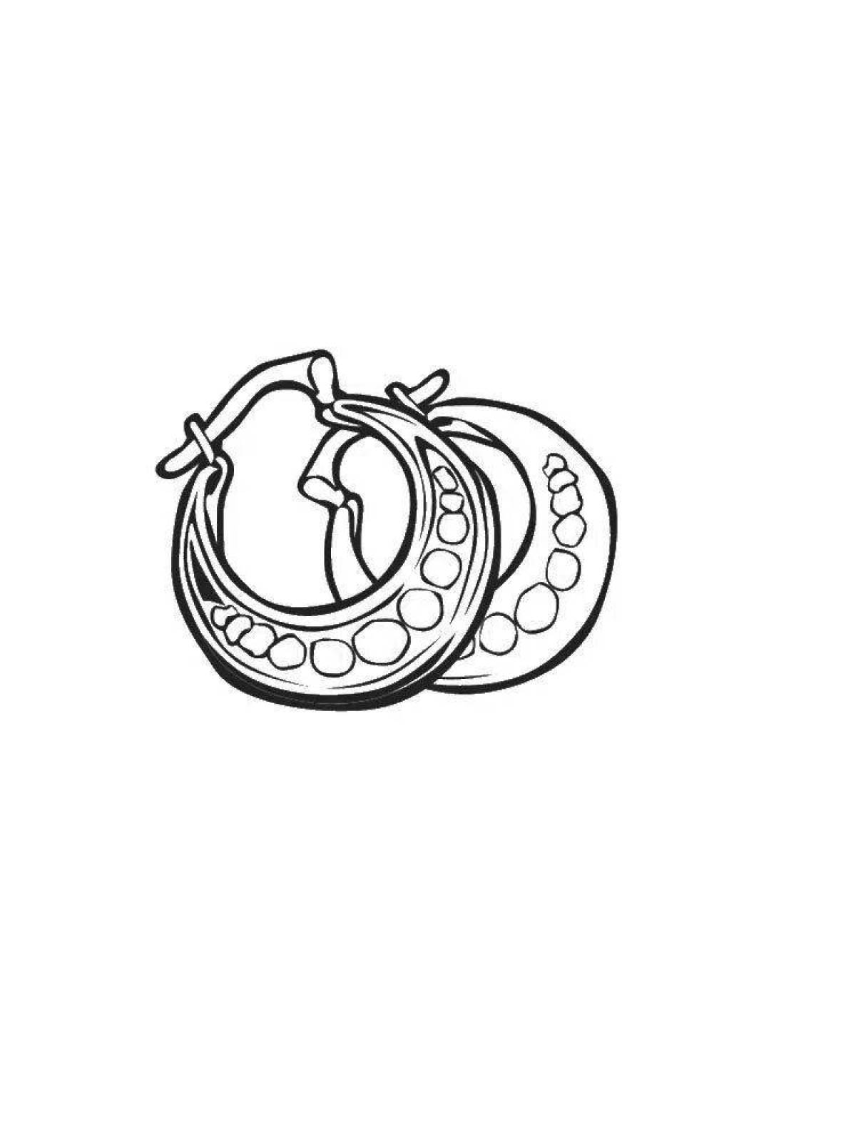Coloring page graceful earrings