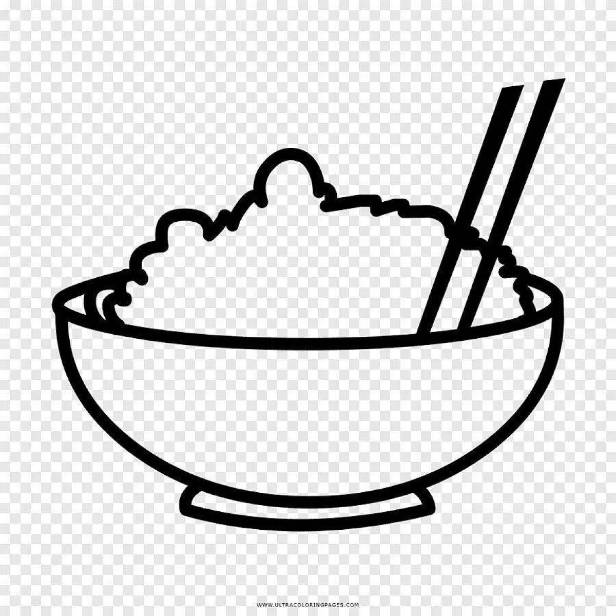 Colorful rice coloring page