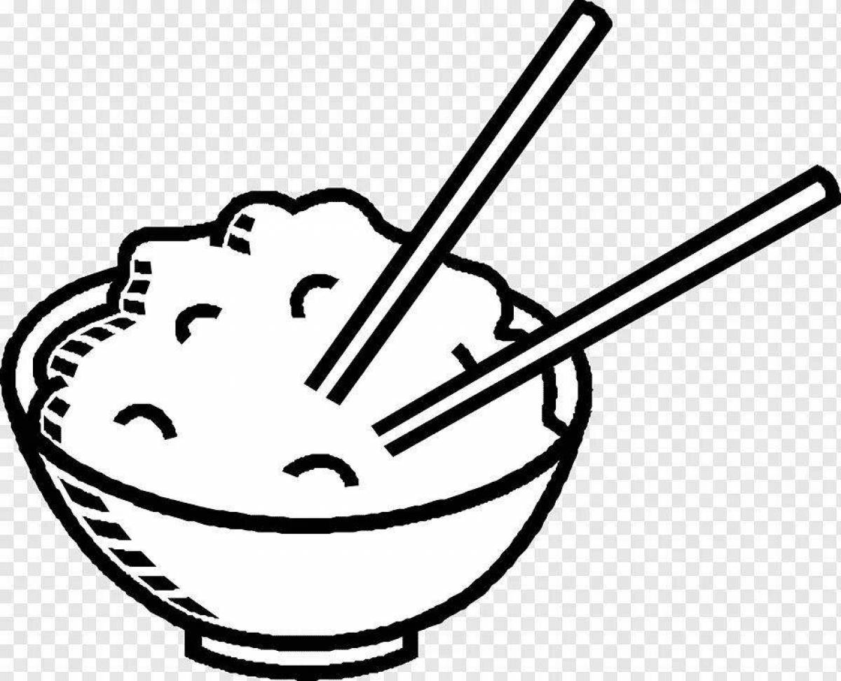 Bright rice coloring page