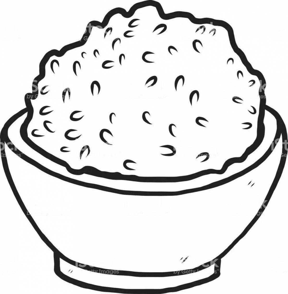 Glitter rice coloring page