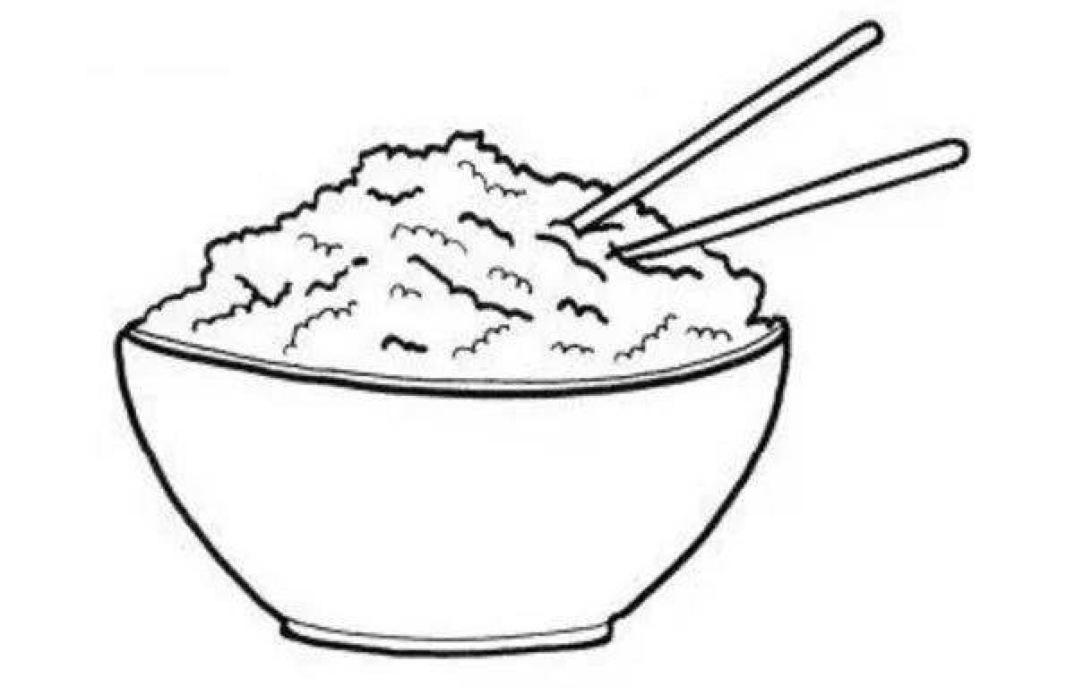 Coloring book shiny rice