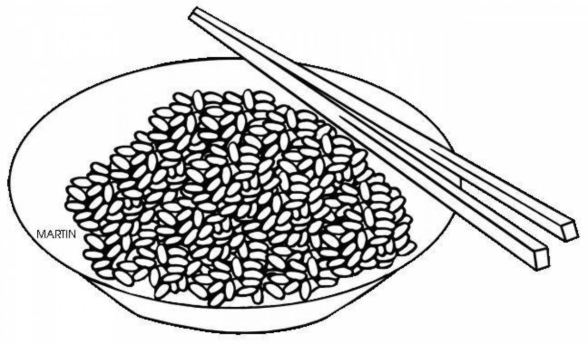 Amazing rice coloring page