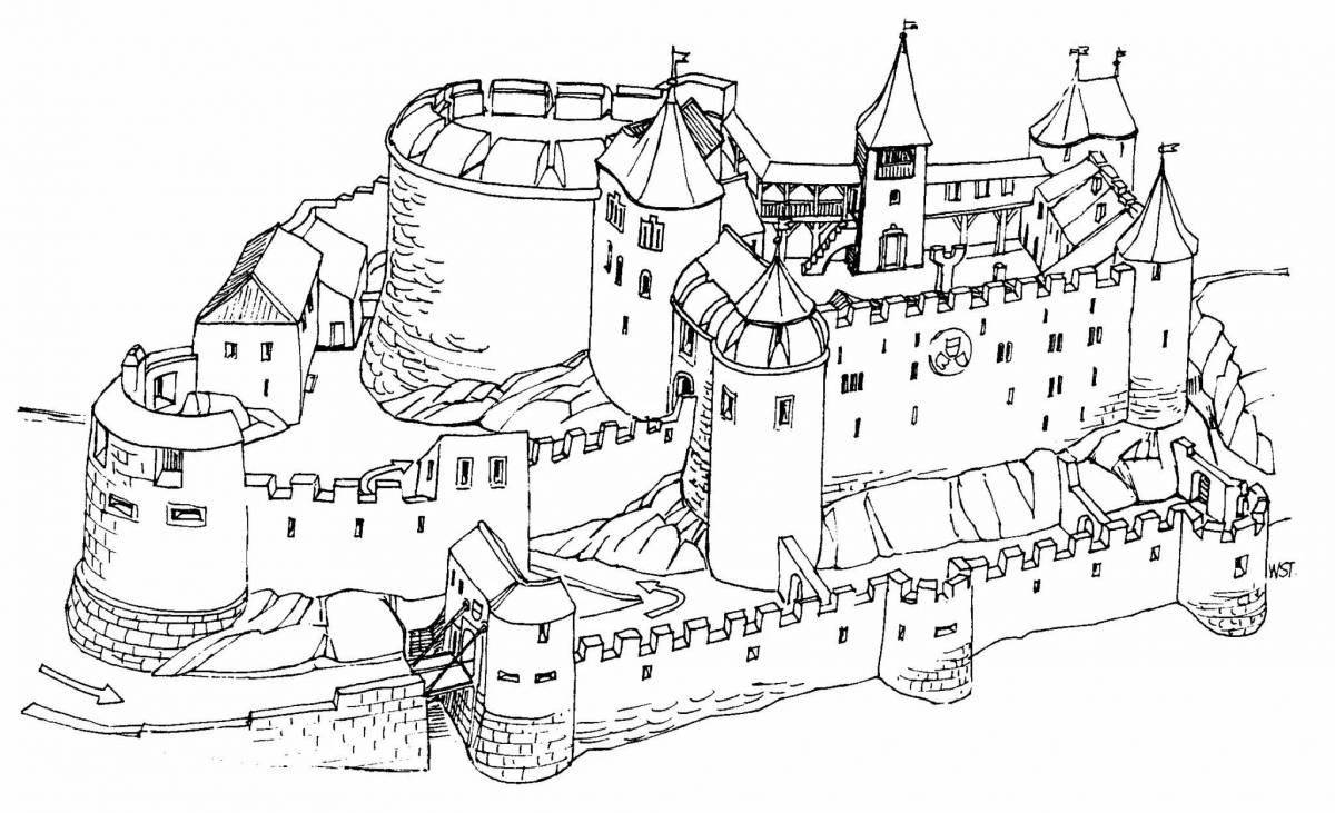 Palace fortress coloring page