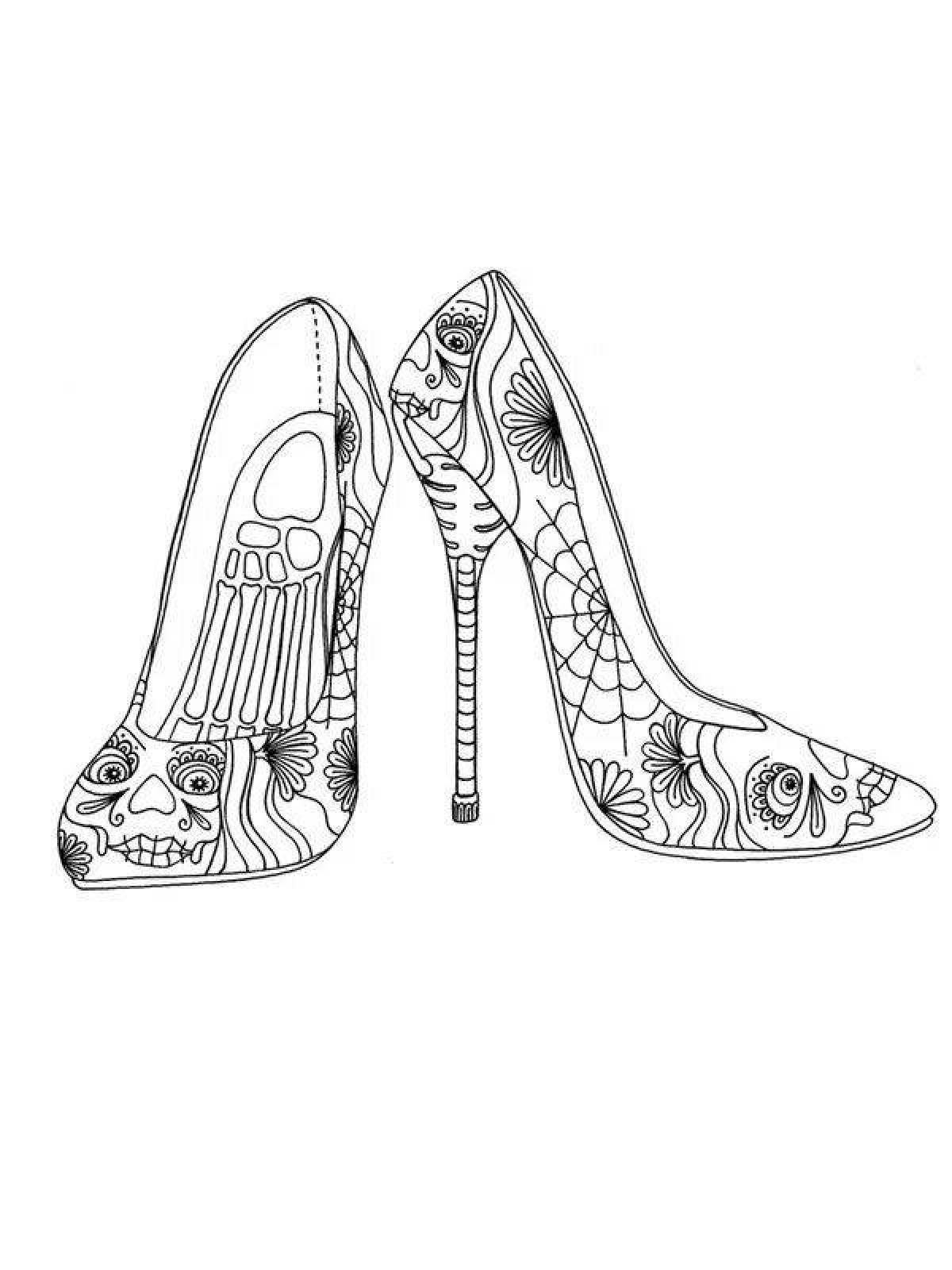 Colourful shoes coloring page