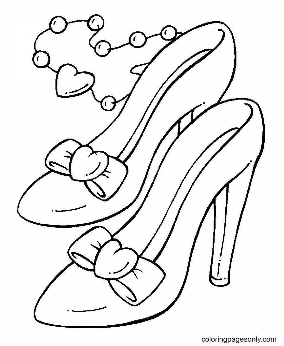 Fashion shoes coloring page