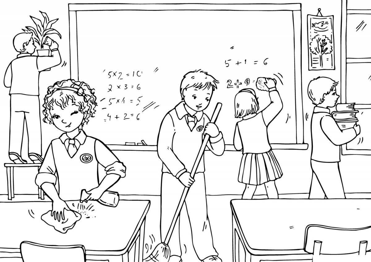 Coloring page color-dazzling class