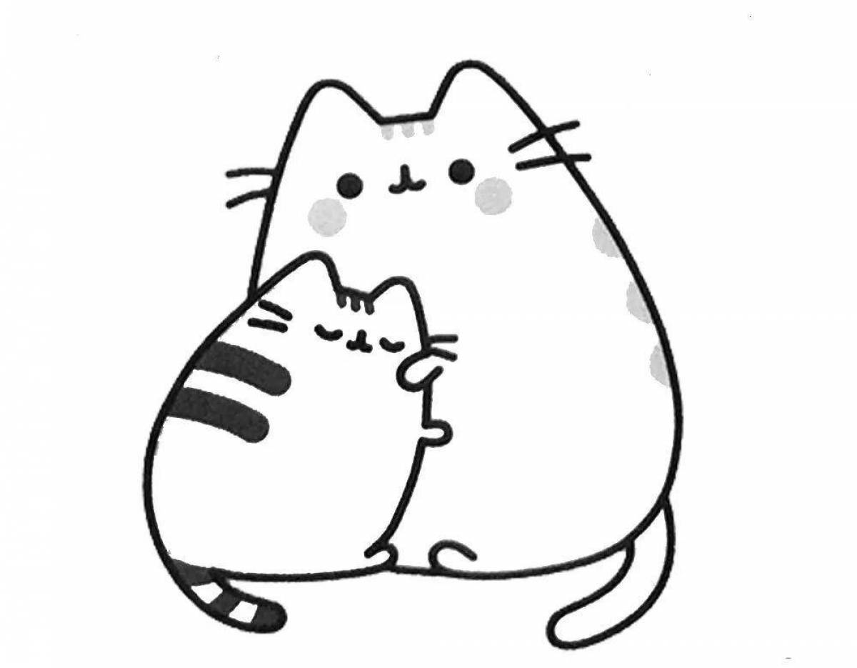 Раскраска жирный котик
