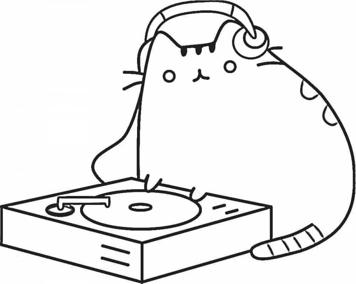 Animated pusheen coloring page