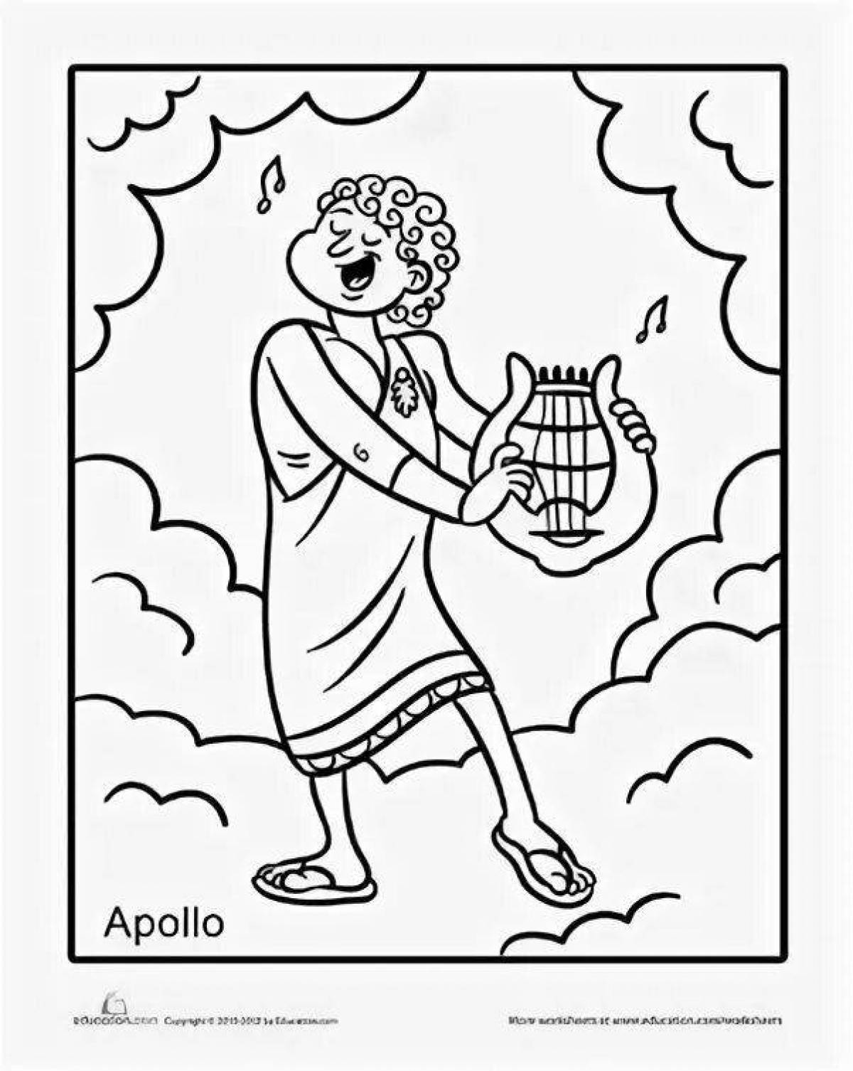 Раскраски боги древней Греции Аполлон
