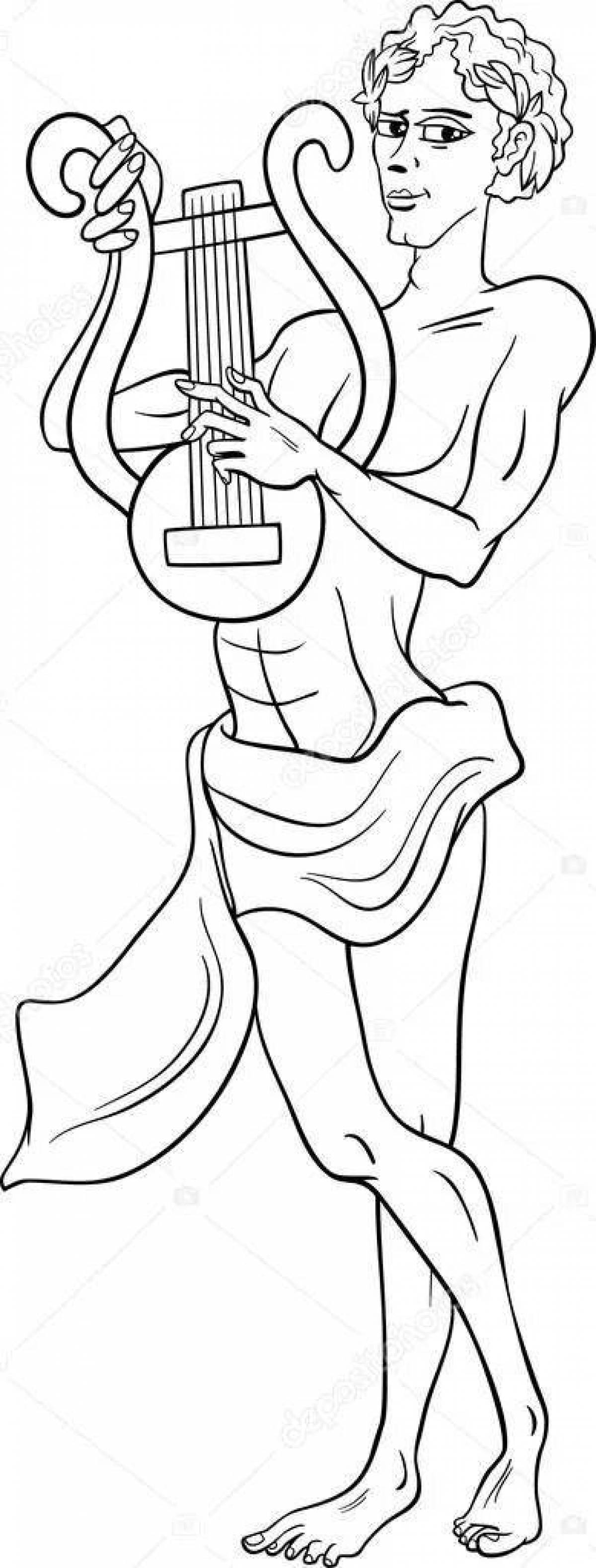 Apollo playful coloring page