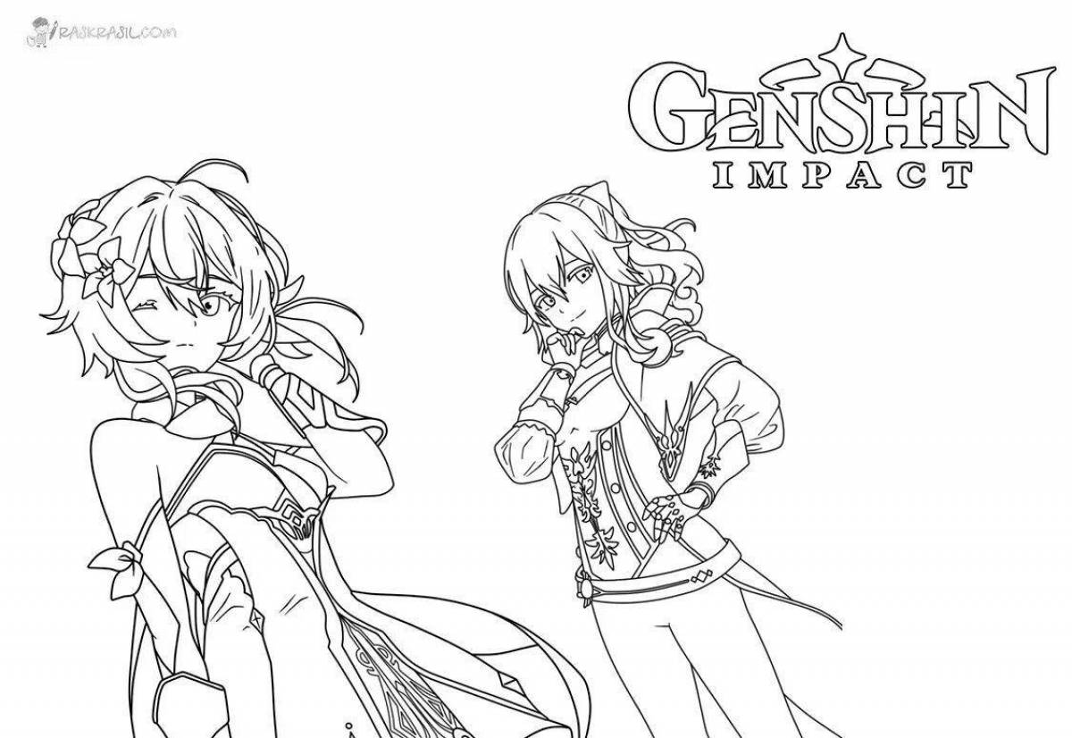Sweet genshin coloring page