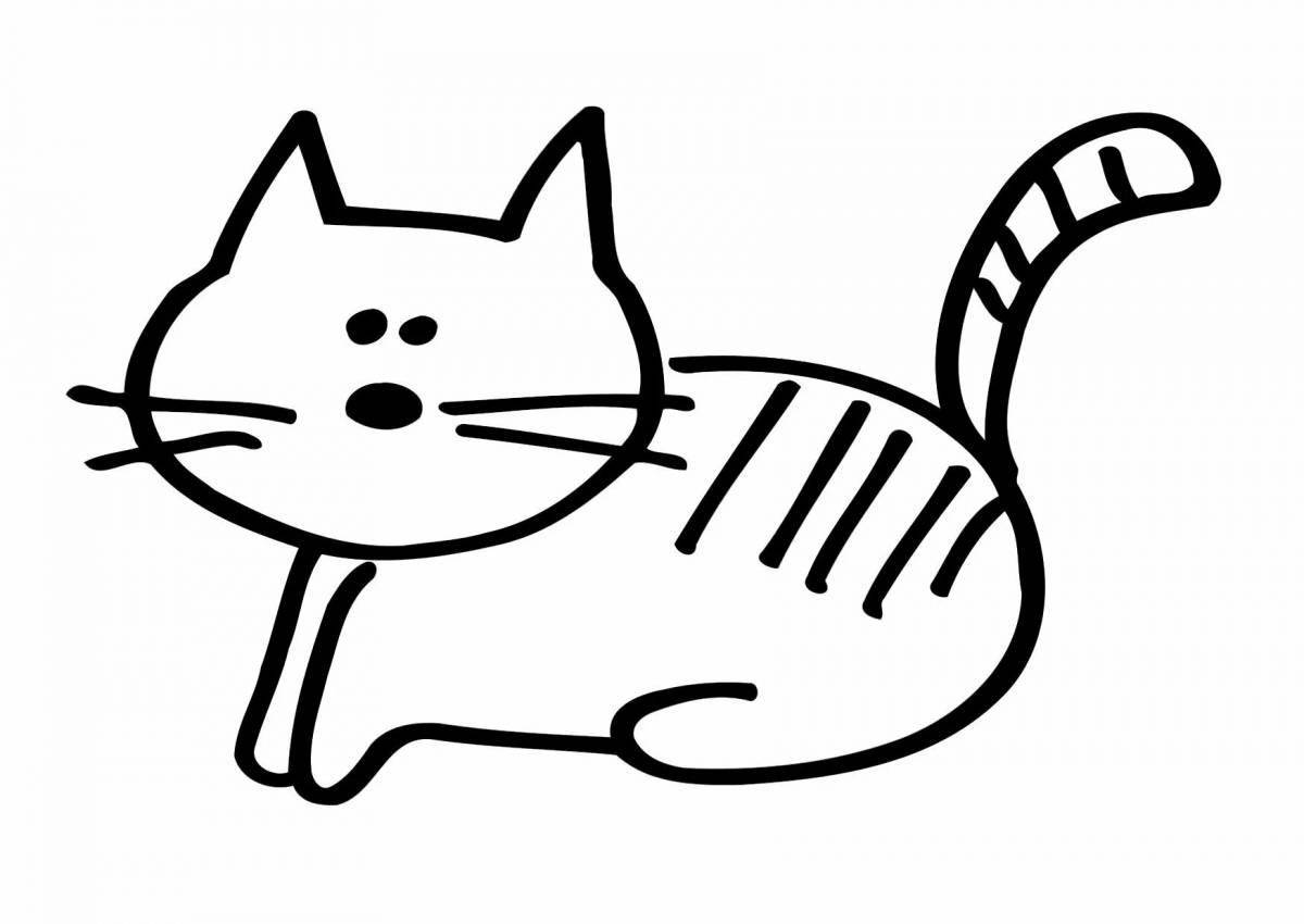 Glowing cat coloring page