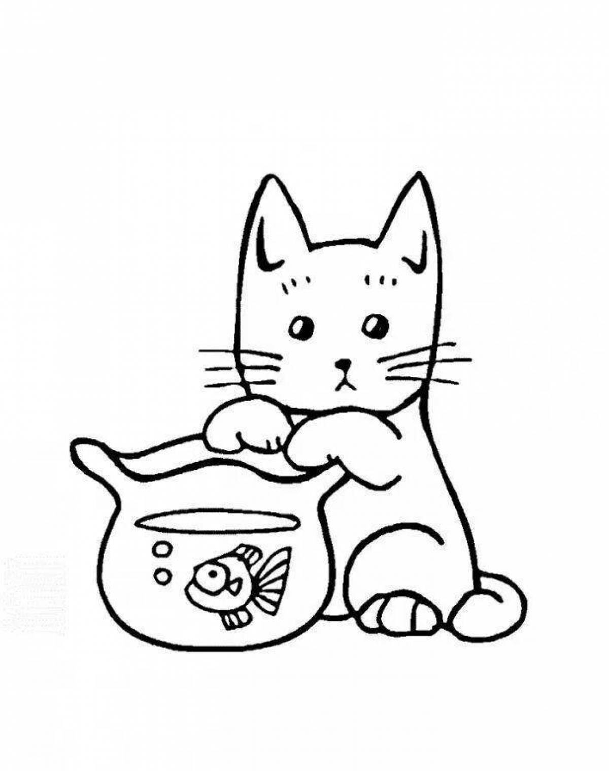 Забавный рисунок кошки