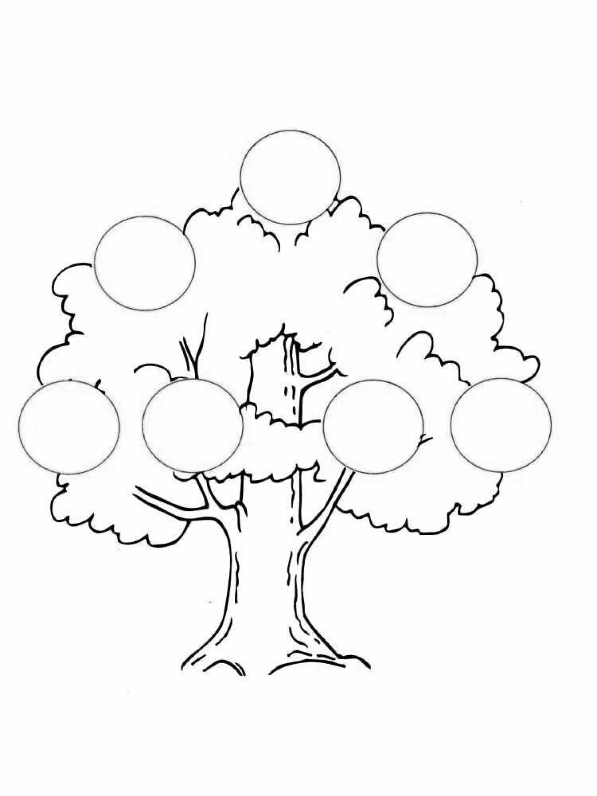 Living family tree coloring page