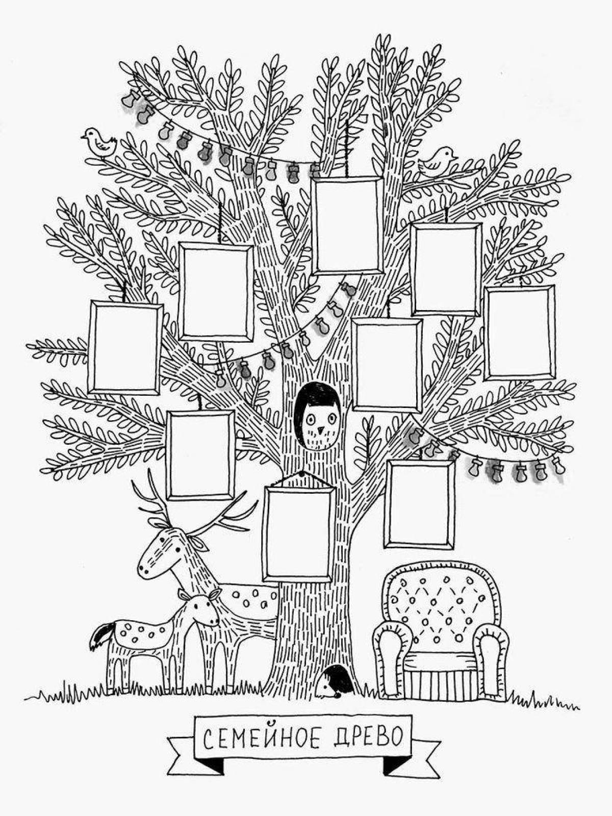 Fun family tree coloring book