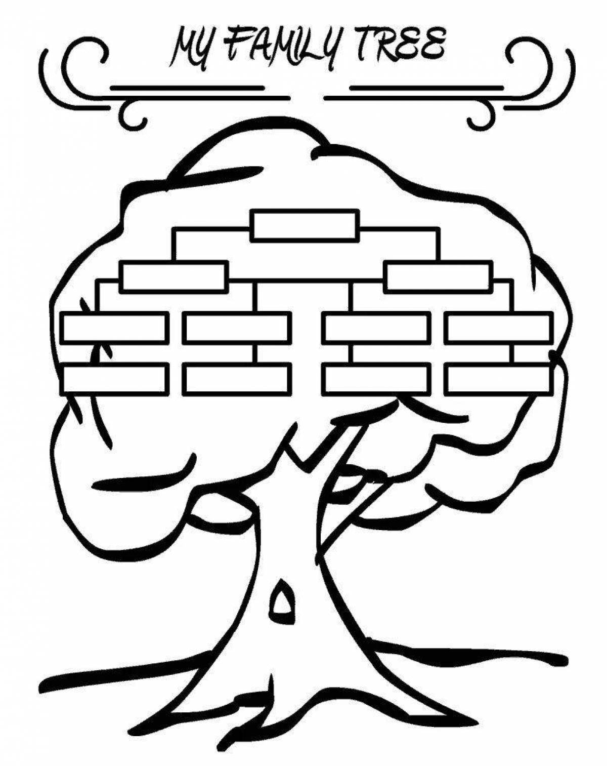 Colorific family tree coloring page