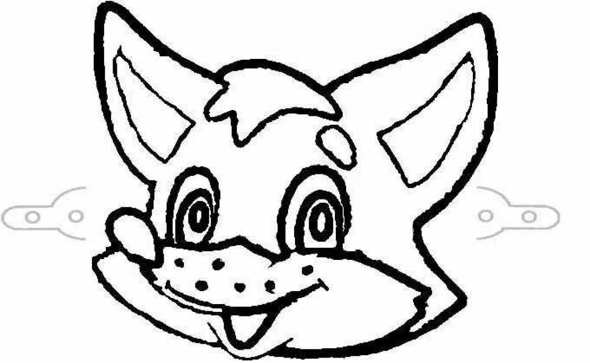 Colourful fox mask coloring book