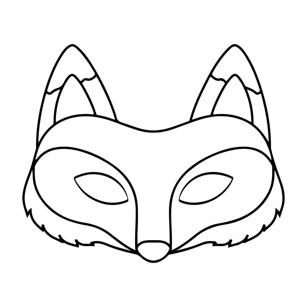 Захватывающая раскраска маска лисы