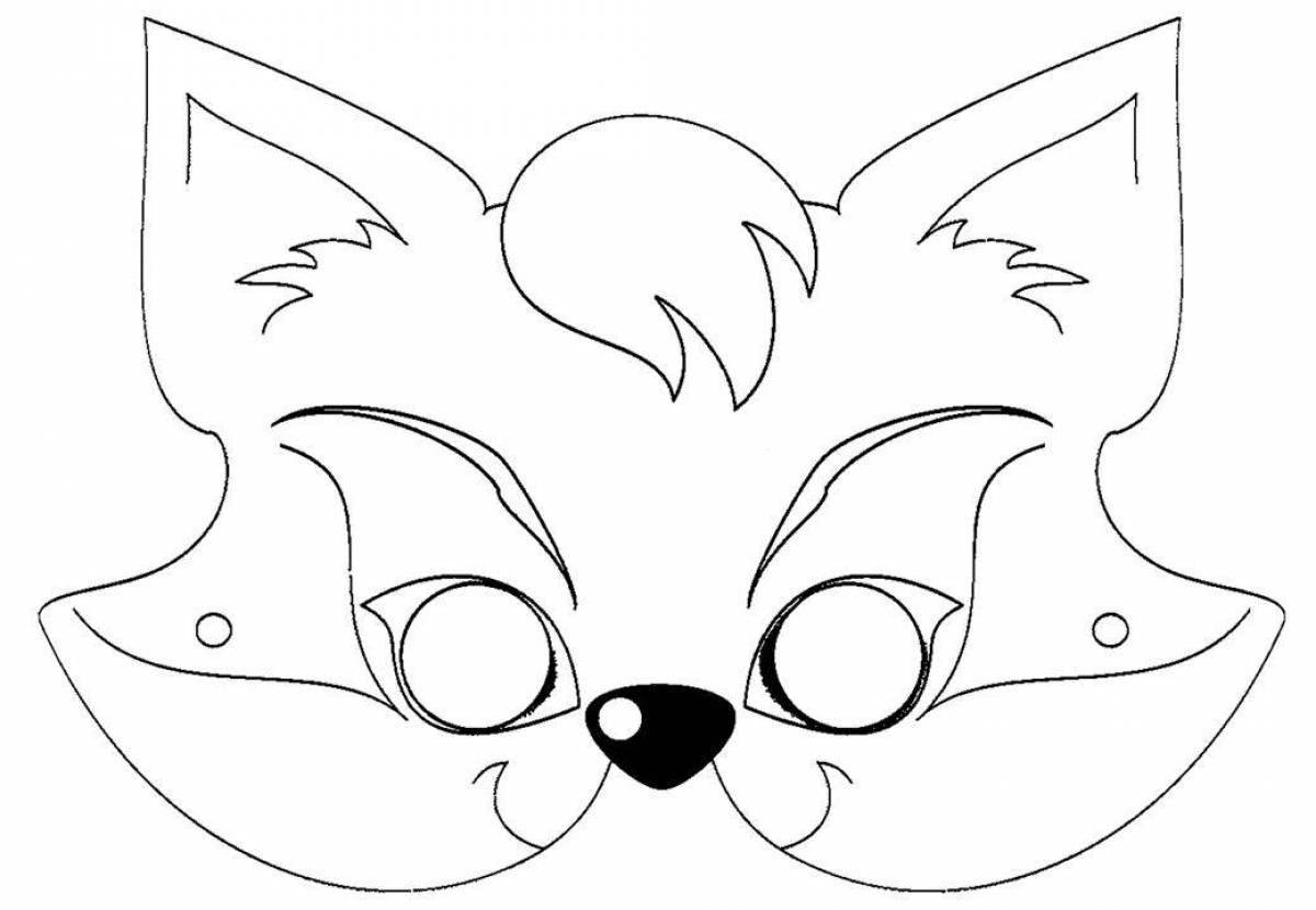 Coloring page unusual fox mask