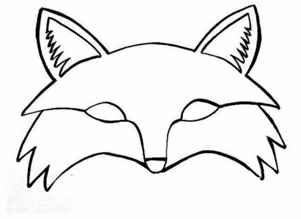Раскраска креативная маска лисы