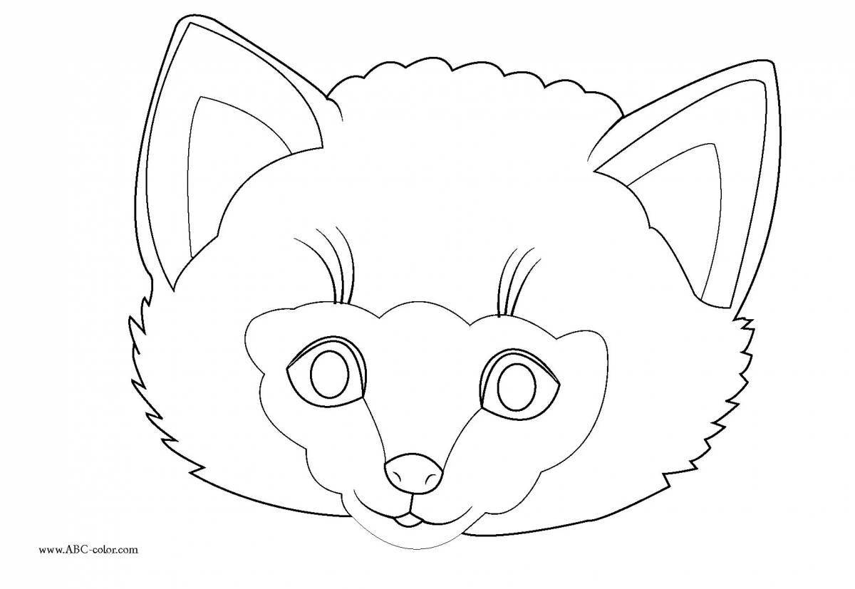 Colorful fox mask coloring book