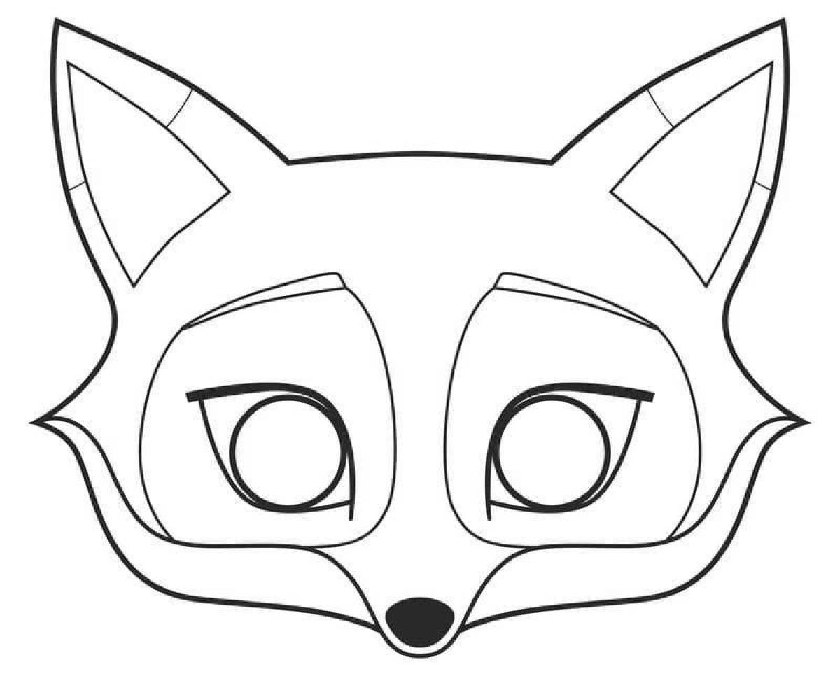 Цветная завораживающая маска лисы раскраска