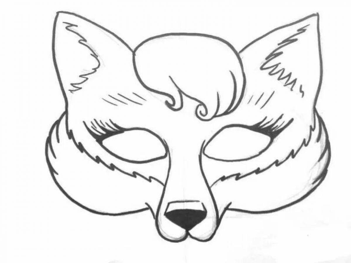 Color-fabulously fox mask coloring page