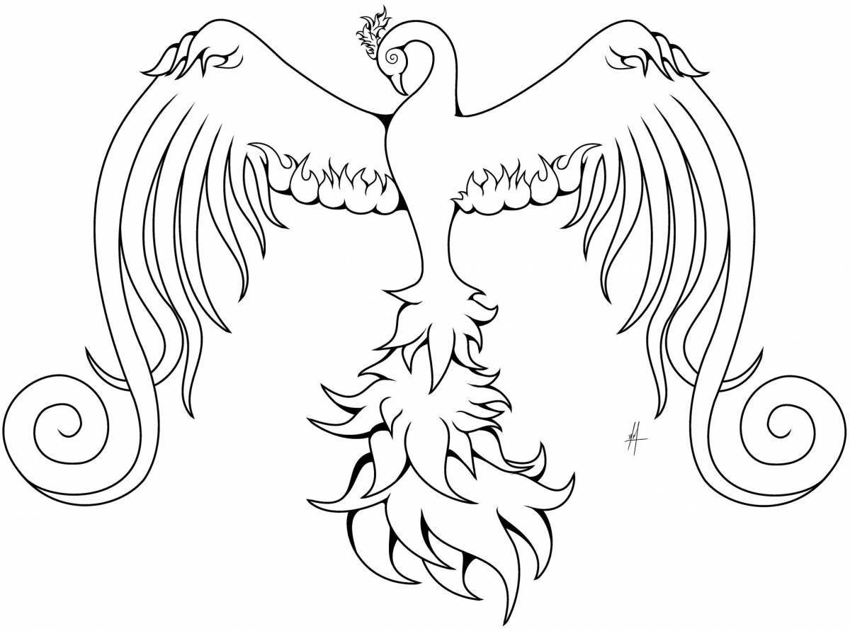 Royal phoenix coloring page