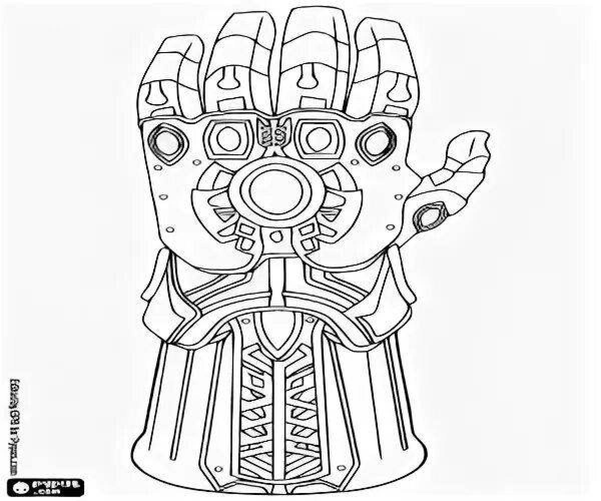 Thanos glove amazing coloring page