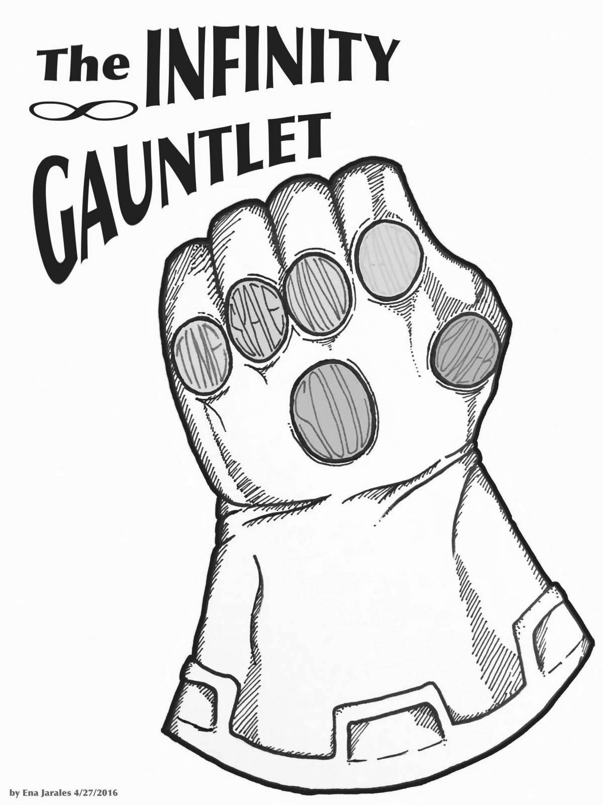 Exalted glove of thanos coloring page