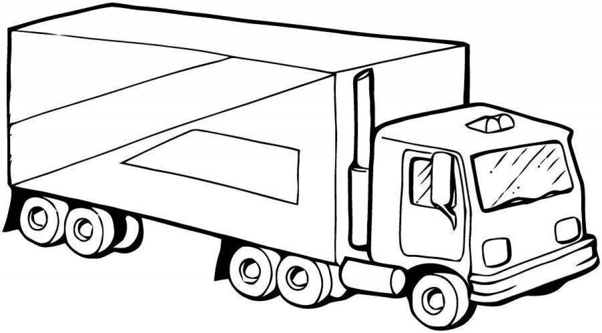 Coloring page happy machine truck
