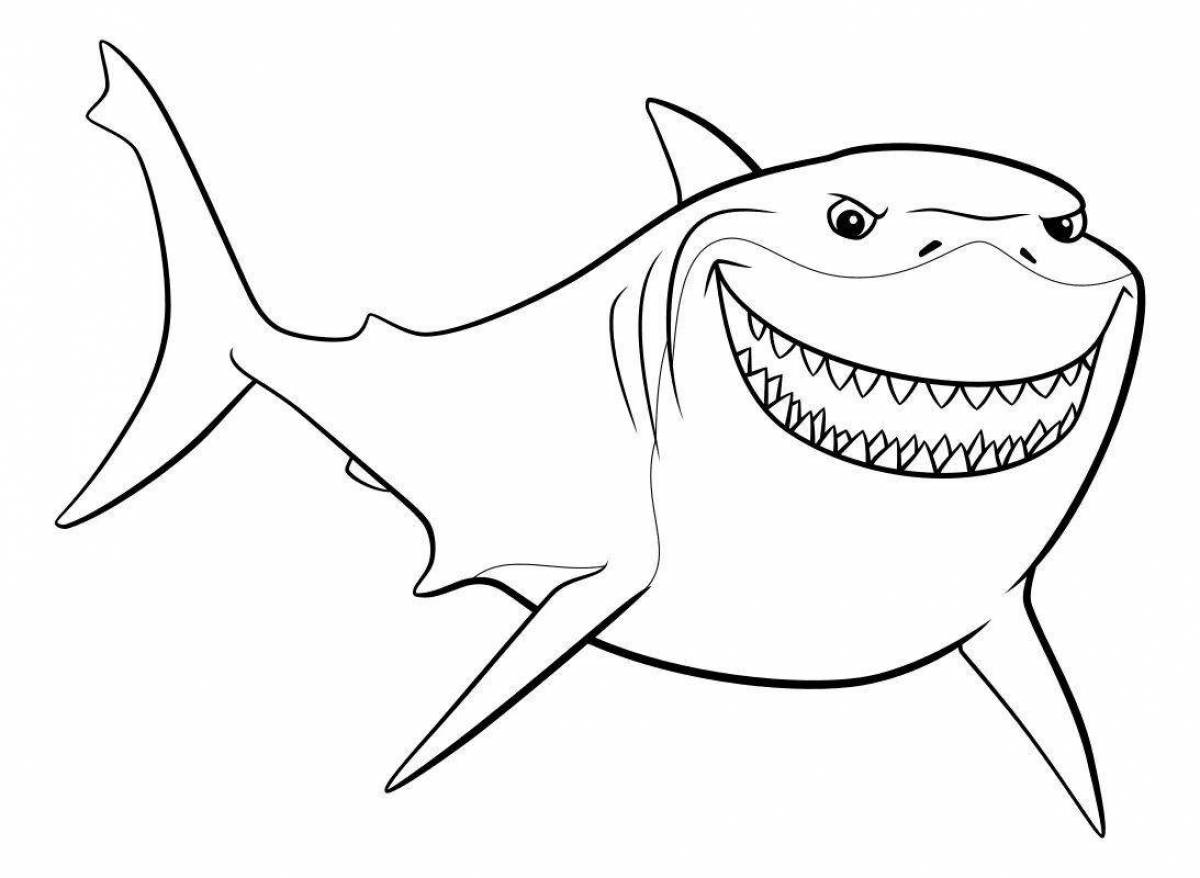 Раскраска белая акула