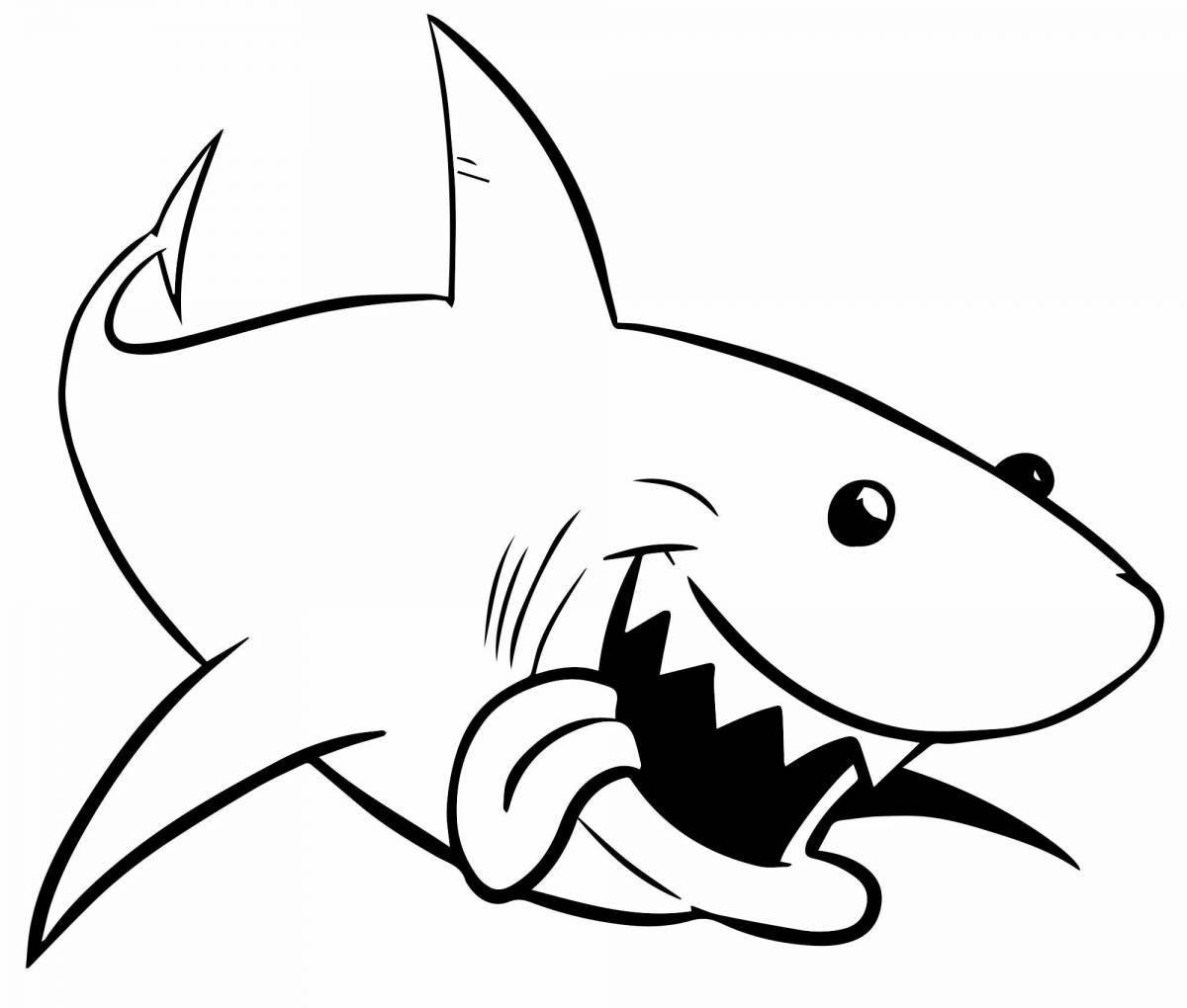 Раскраска сияющая белая акула