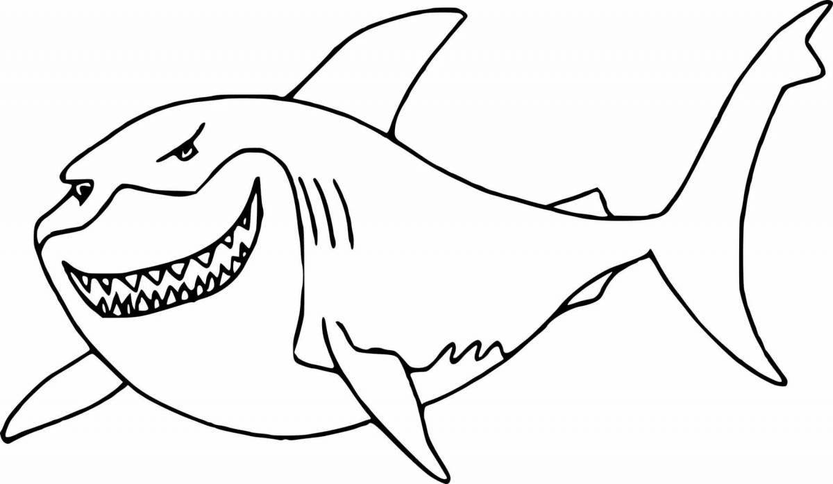 Безупречная белая акула-раскраска