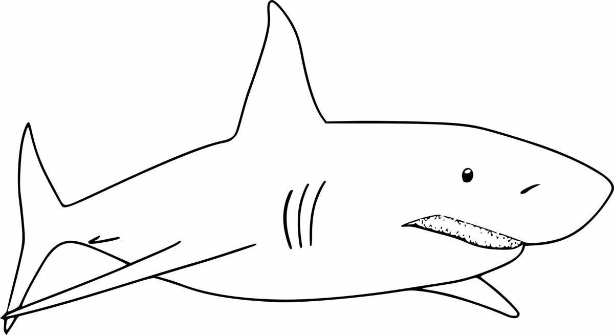 Adorable white shark coloring book