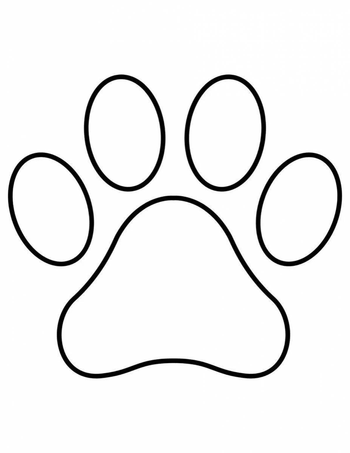 Colorful cat paw coloring page